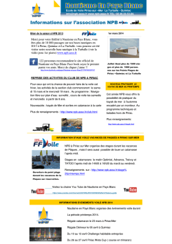 info npb printemps 2014 - Nautisme en Pays Blanc