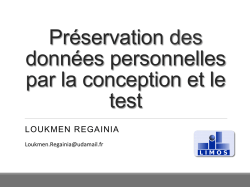 Préservation des données personnelles par la conception et le test