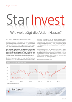 Wie weit trägt die Aktien-Hausse? - StarCapital AG