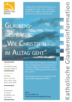GLAUBENS- GESPRÄCHE: „WIE CHRISTSEIN - Erzbistum Berlin