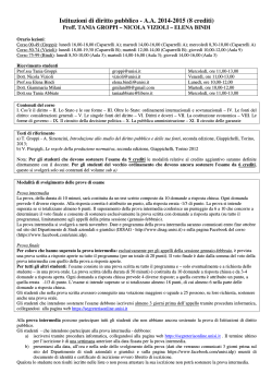 Istituzioni di Diritto Pubblico 2014-15