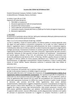 Incontro GdL CODAU del 28 febbraio 2014 Presenti: Domenicali