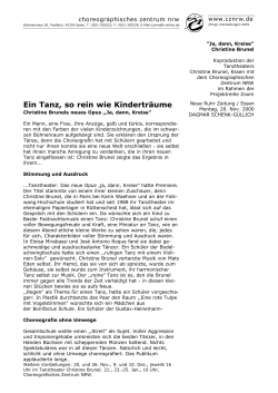Ein Tanz, so rein wie Kindertr&auml;ume - PACT Zollverein