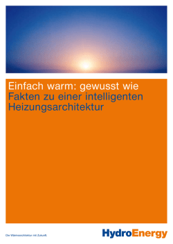 HydroEnergy Einfach warm: gewusst wie Fakten zu einer