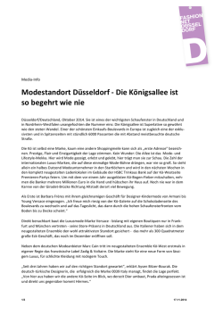 Modestandort Düsseldorf -‐ Die Königsallee ist so begehrt wie nie