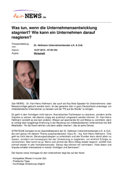 PDF :: fair-NEWS.de :: Was tun, wenn die Unternehmensentwicklung