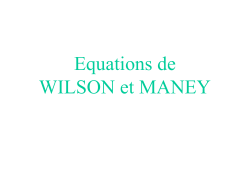 Equations de WILSON et MANEY