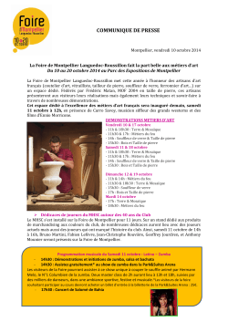 Téléchargez le CP du 11 octobre - Foire internationale de Montpellier