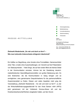 Zielmarkt Niederlande „So nah und doch so fern? – Wie man