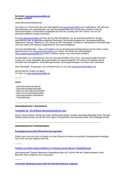 Genossenschaften.de Juli 2013 - Die Genossenschaften