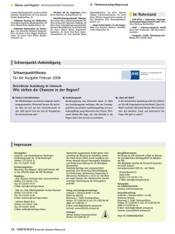 Im Ruhestand Schwerpunktthema f&uuml;r die Ausgabe Februar 2008