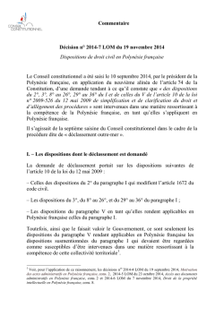Décision n° 2014-7 LOM - Conseil Constitutionnel