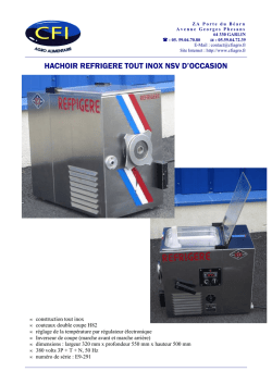 FICHE OCCASION HACHOIR REFRIGERE NSV