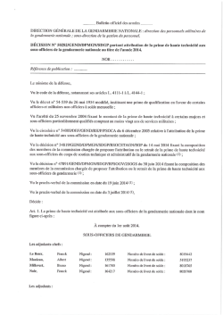 Décision 50282 attribution PHT en 2014