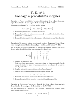 T. D. n 3 Sondage &agrave; probabilit&eacute;s in&eacute;gales
