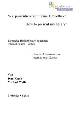 Wie pr&auml;sentiere ich meine Bibliothek? How to present my library?