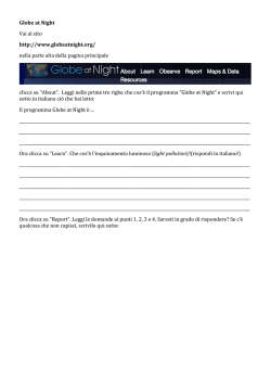 Globe at Night Vai al sito http://www.globeatnight.org/ nella parte
