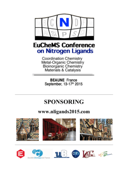 SPONSORING - 6th EUCheMS Conference on Nitrogen Ligands