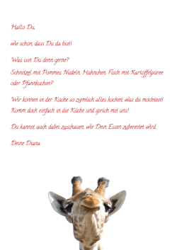 Hallo Du, wie sch&ouml;n, dass Du da bist! Was isst Du denn gerne