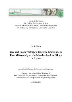 Wie viel Islam vertragen deutsche Kommunen? Eine Mikroanalyse