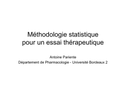 Méthodologie statistique pour un essai thérapeutique