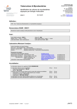 Fiche du test - Institut Scientifique de Sant&eacute; Publique