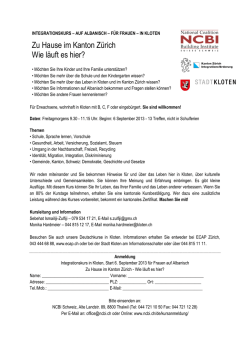 Zu Hause im Kanton Zürich Wie läuft es hier? - NCBI