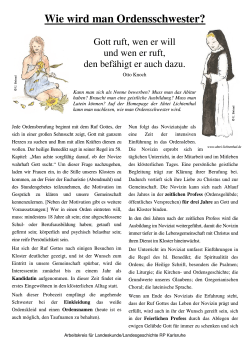 AB 6 - Wie wird man Ordensschwester der Abtei Lichtenthal