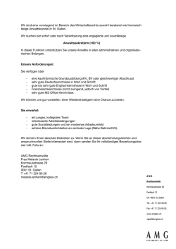 Inserat Anwaltssekrert&auml;rin (100 %)