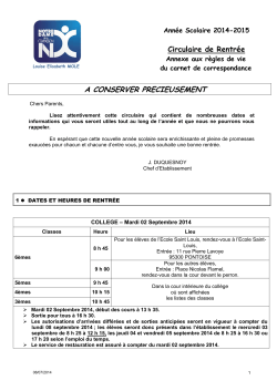 Circulaire 2014 Complete - Collège-Lycée privé sous contrat Notre