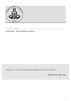 Izvedbeni plan - Filozofski fakultet u Splitu