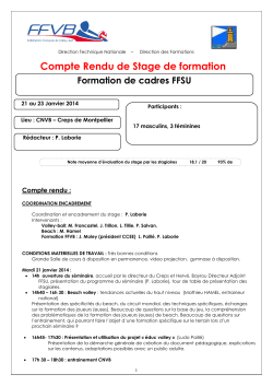 COMPTE RENDU DE REUNION
