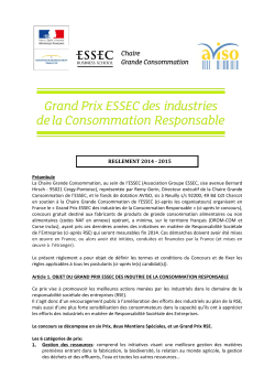 règlement du concours - Grand prix ESSEC des Industries de