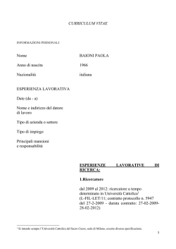 Curriculum Vitae - CampusNet - Università degli Studi di Torino