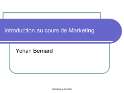 Introduction au cours de Marketing