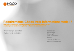 Requirements-Chaos trotz Informationsmodell? Wie - REConf 2012