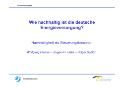 Wie nachhaltig ist die deutsche Energieversorgung?