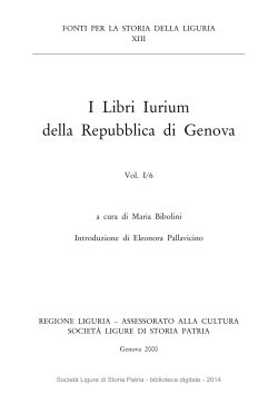 I Libri Iurium della Repubblica di Genova