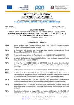 Graduatoria definitiva Tutor - Istituto