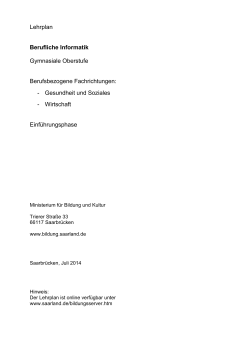 Berufliche Informatik (Einführungsphase) (PDF, 0,1 MB ) - Saarland