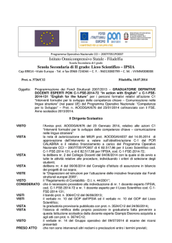 Decreto Graduatorie definitive docenti esperti