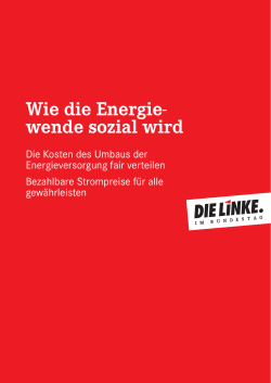Wie die Energie- wende sozial wird - Die Linke. im Bundestag