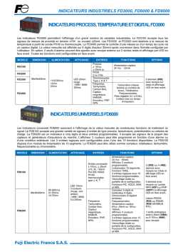 INDICATEURS PROCESS, TEMPERATURE ET DIGITAL FD3000