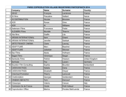 PARIS COPRODUCTION VILLAGE REGISTERED PARTICIPANTS