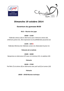 Dimanche 19 octobre 2014