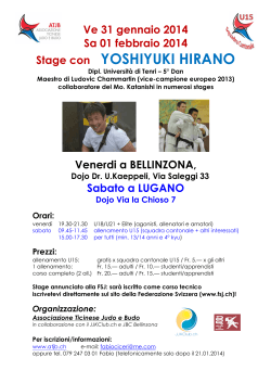 Informazioni sugli allenamenti - Judo Budo Club Bellinzona JBCB