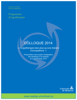 COLLOQUE 2014 - École de réadaptation
