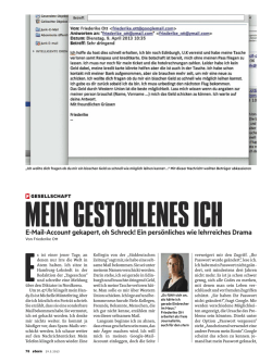 E-Mail-Account gekapert, oh Schreck! Ein pers&ouml;nliches wie