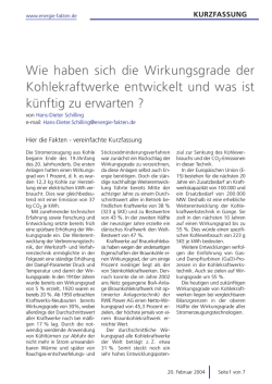 Wie haben sich die Wirkungsgrade der - Energie-Fakten