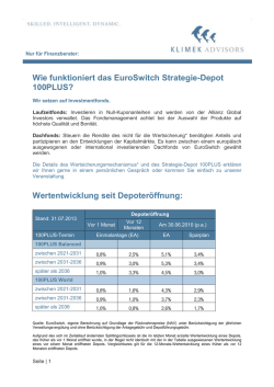 Wie funktioniert das EuroSwitch Strategie-Depot 100PLUS